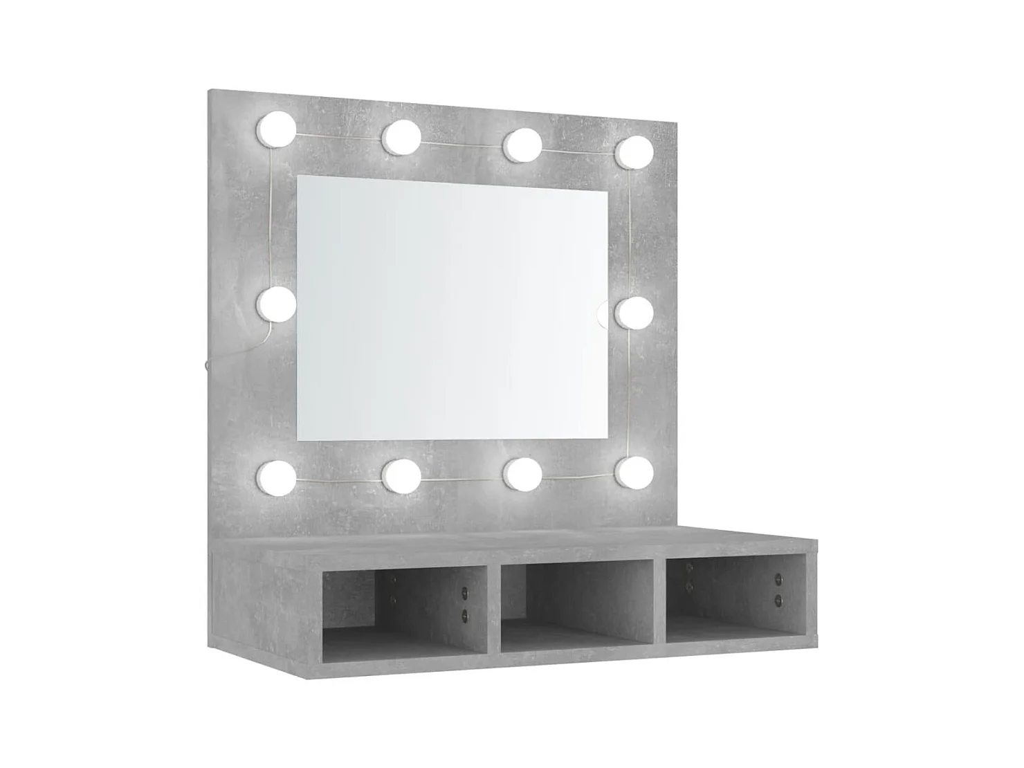Spiegelkast met LED-verlichting 60x31,5x62 cm betongrijs