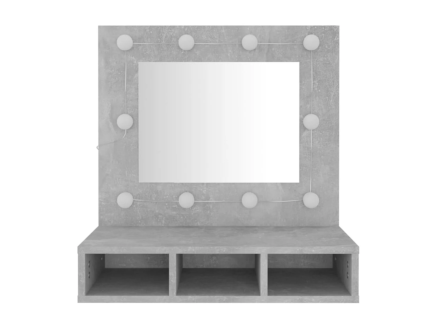 Spiegelkast met LED-verlichting 60x31,5x62 cm betongrijs