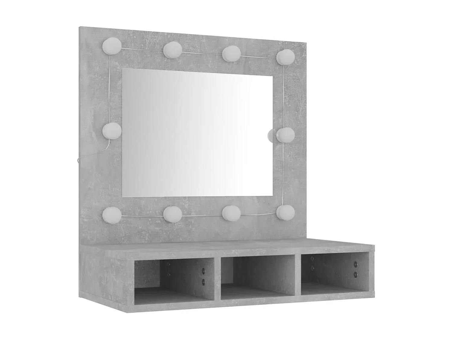 Spiegelkast met LED-verlichting 60x31,5x62 cm betongrijs