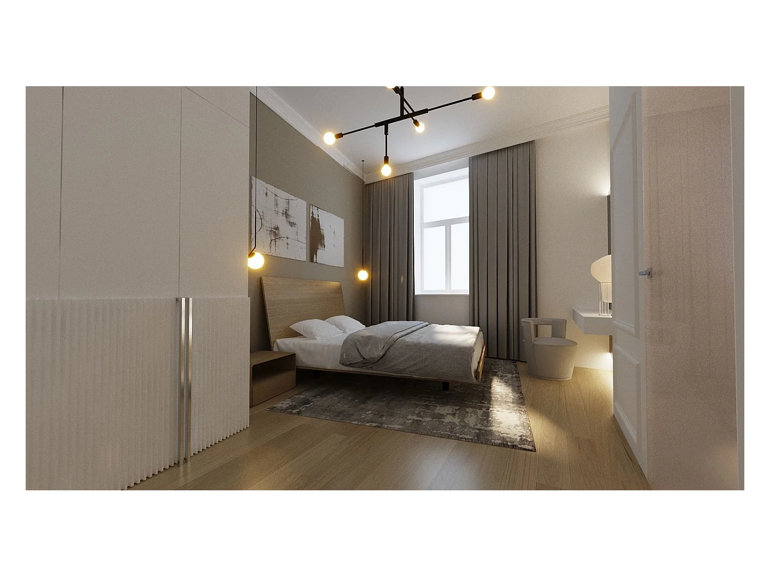 Lit Double VUELO THREE 140x200 cm bois de chêne massif