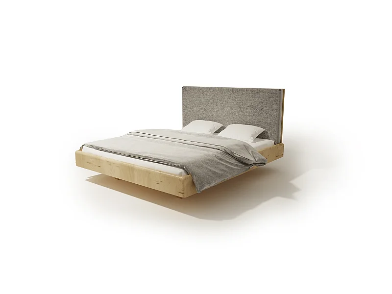 Bett SONAR TWO 180x200 cm Gepolstert - Massivholz Eiche