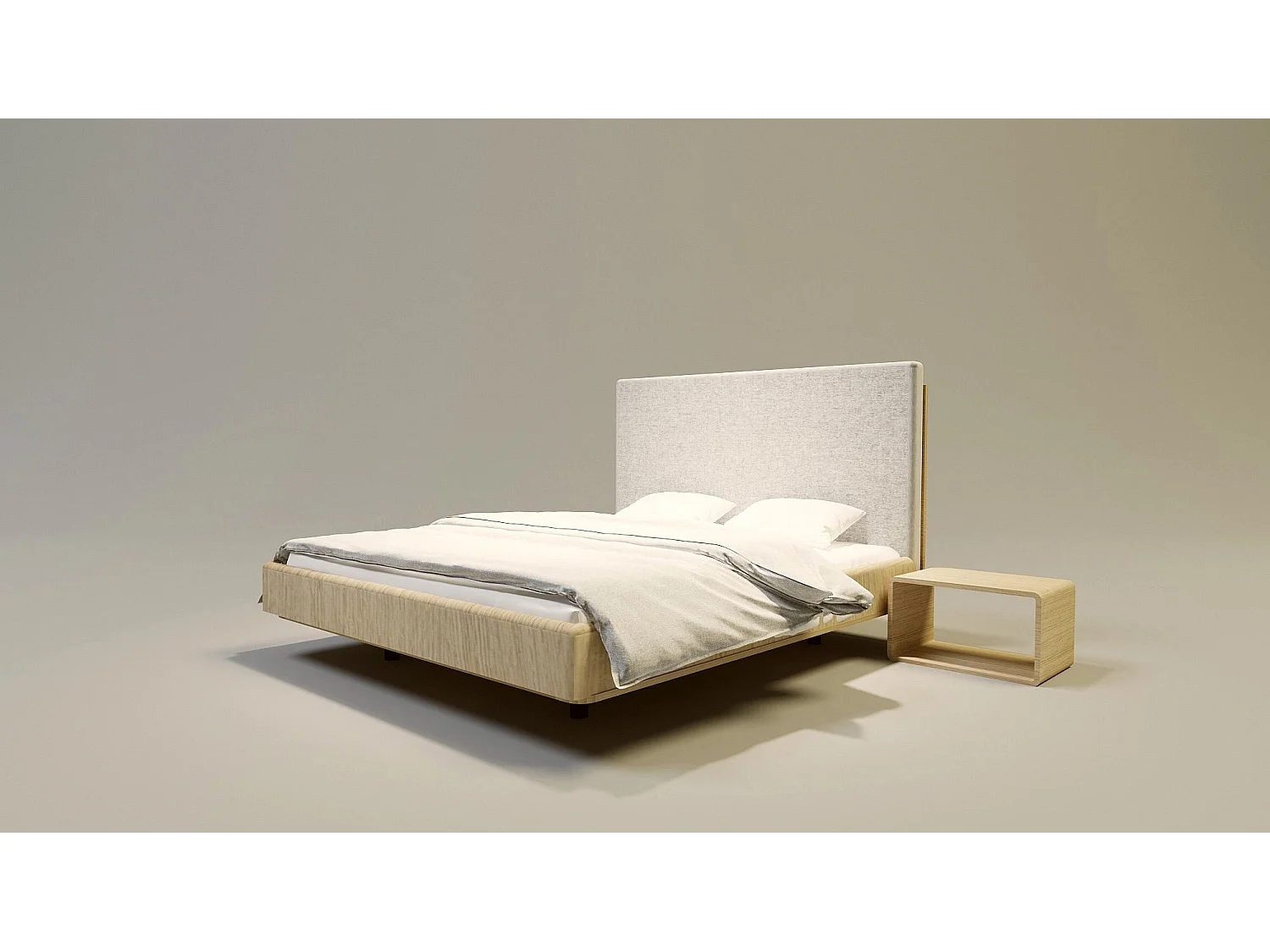 Bed SONAR TWO 180x200 cm Gecapitonneerd - Massief eikenhout