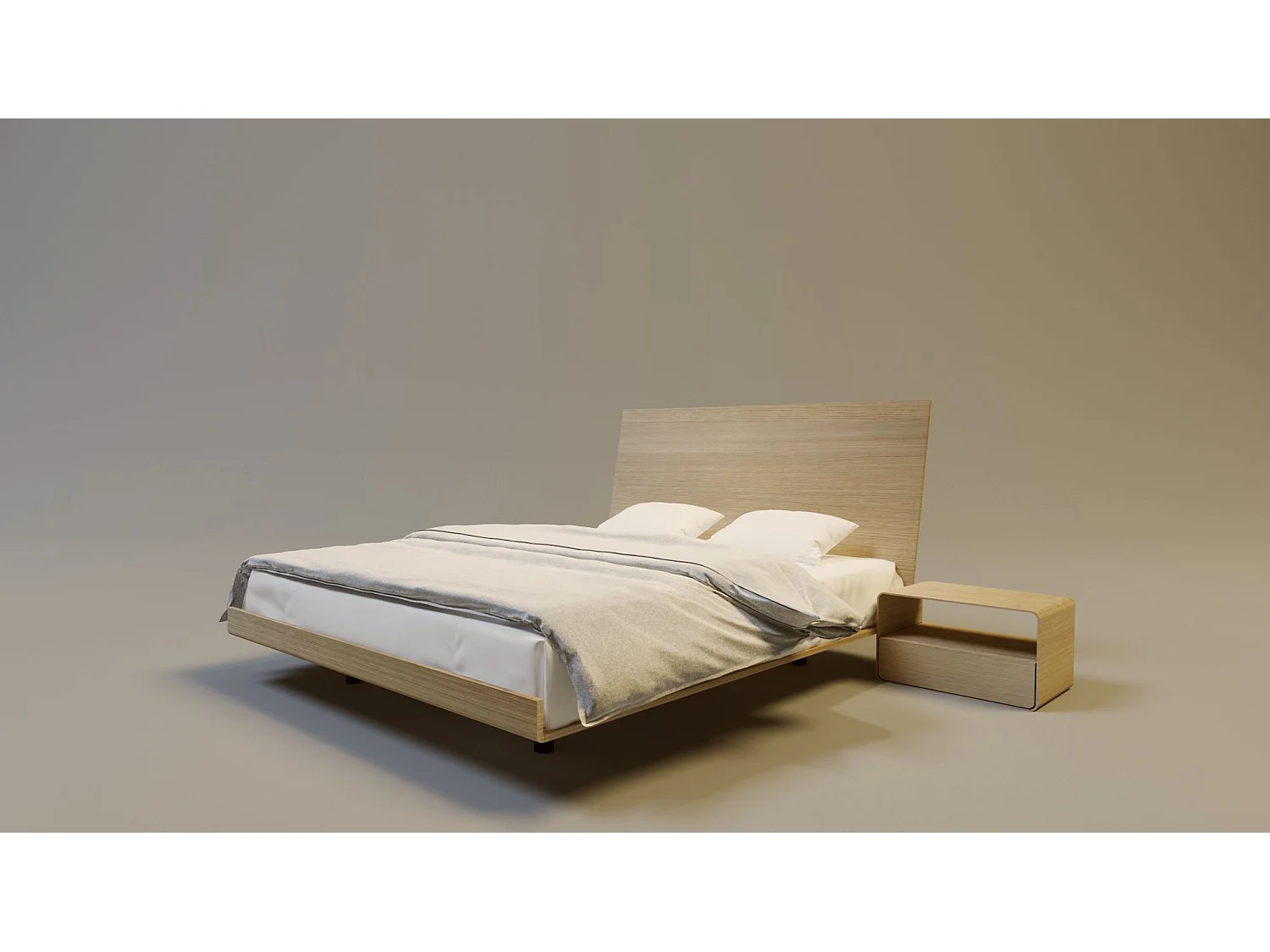 Bett VUELO THREE 200x200 cm Massivholz Eiche