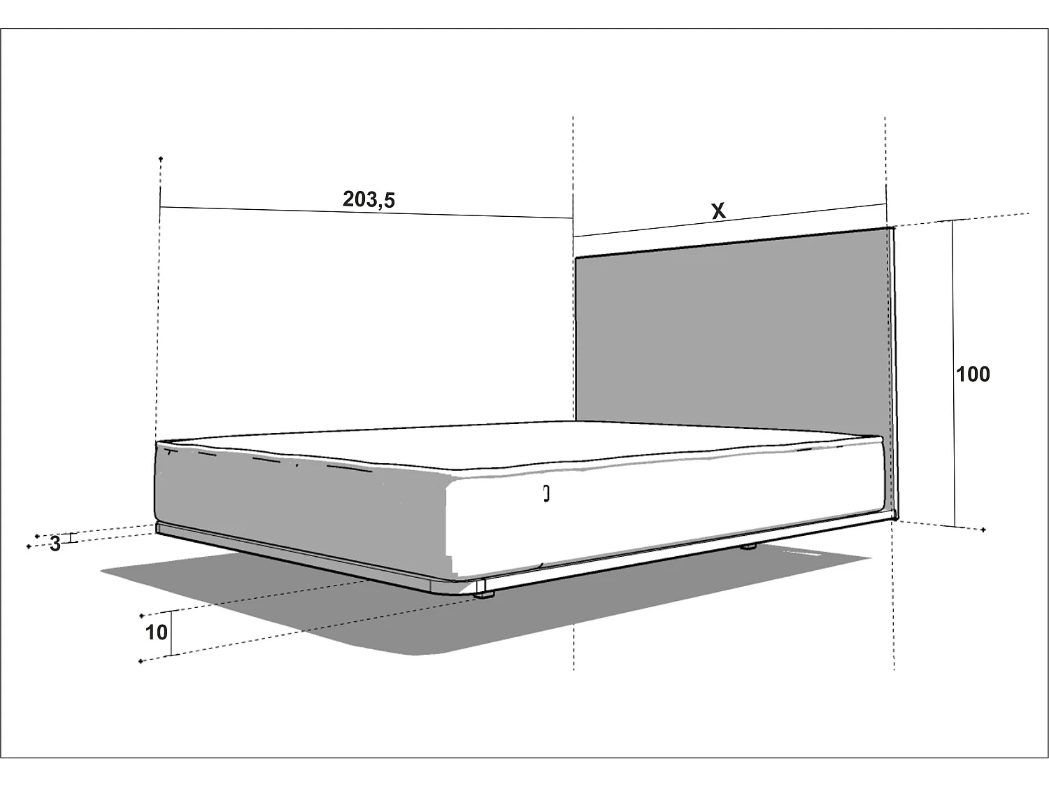 Bett SONAR THREE 120x200 cm Massivholz Eiche
