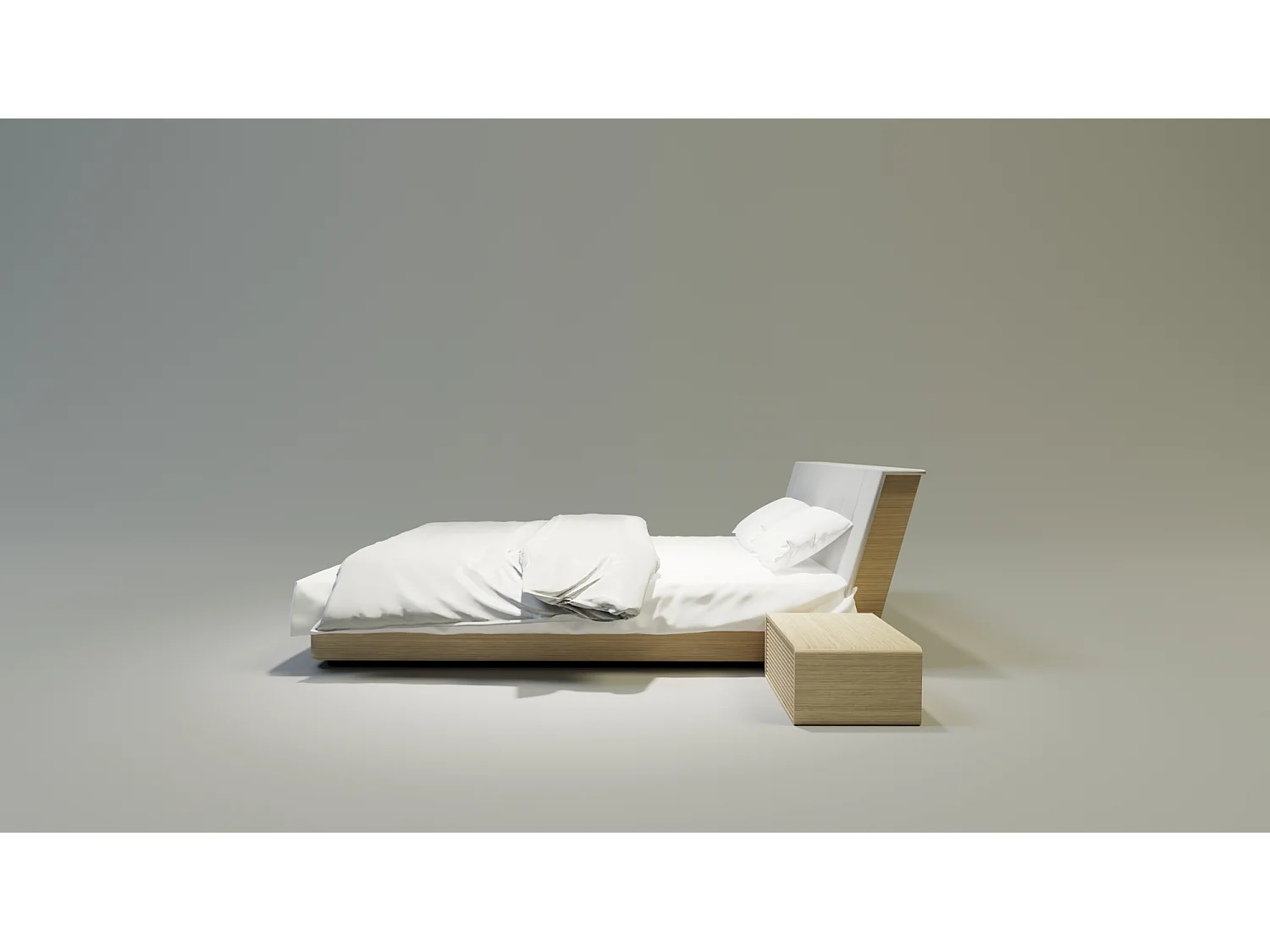 Bed SOLID TWO 160x200 cm Gecapitonneerd - Massief eikenhout