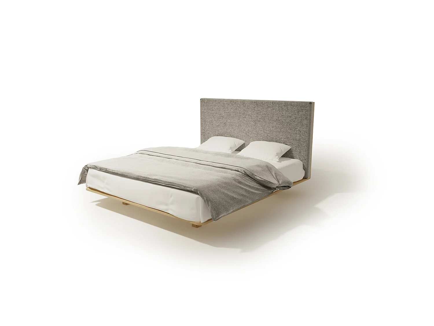 Bed SONAR 180x200 cm Gecapitonneerd - Massief eikenhout