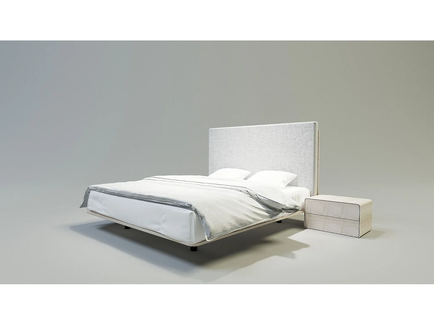 Bed SONAR 180x200 cm Gecapitonneerd - Massief eikenhout