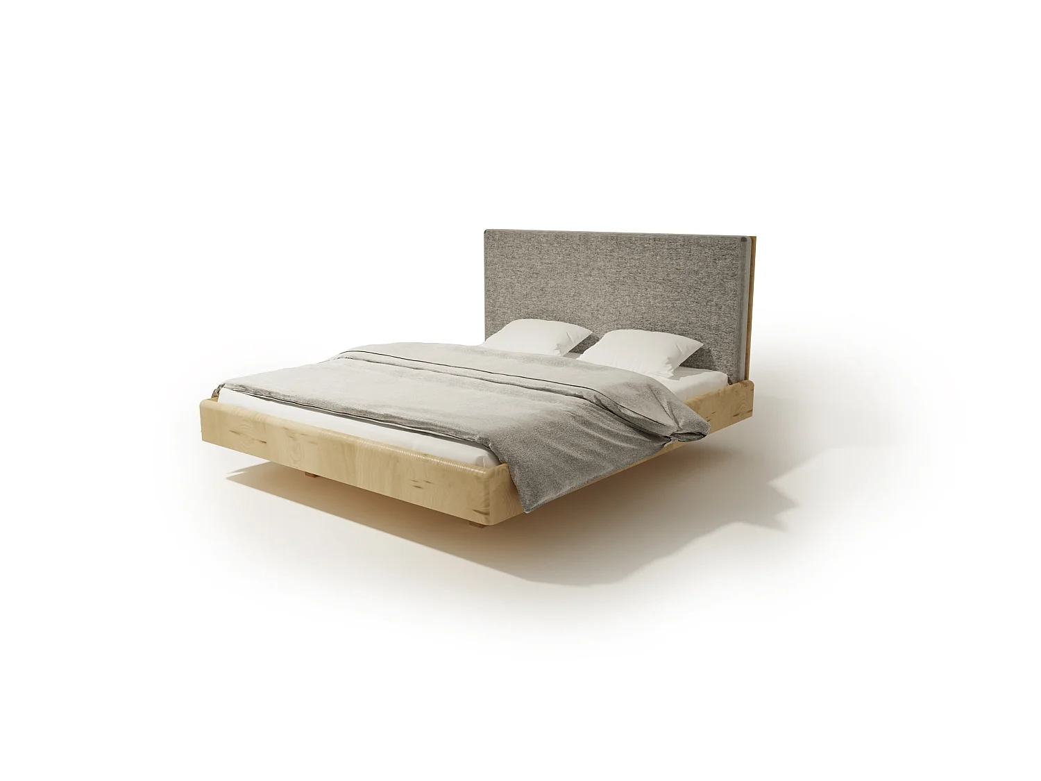 Bed SONAR TWO 140x200 cm Gecapitonneerd - Massief eikenhout