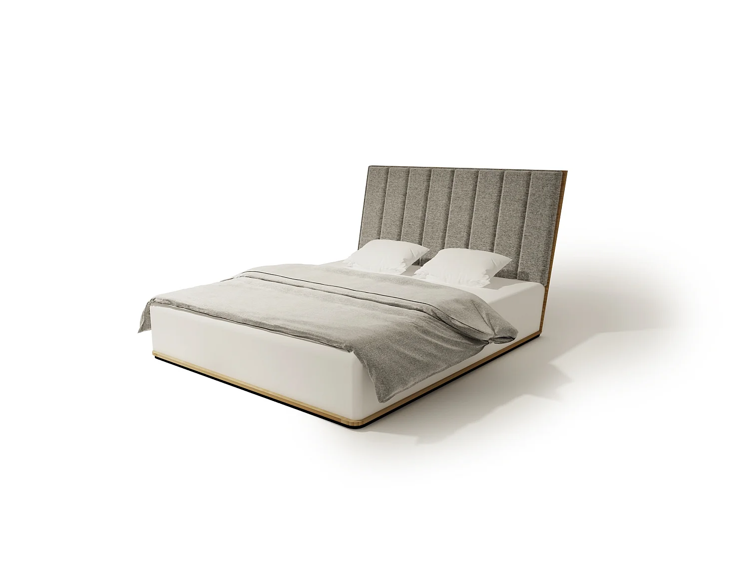 Bett UNIKO TWO 180x200 cm Gepolstert - Massivholz Eiche