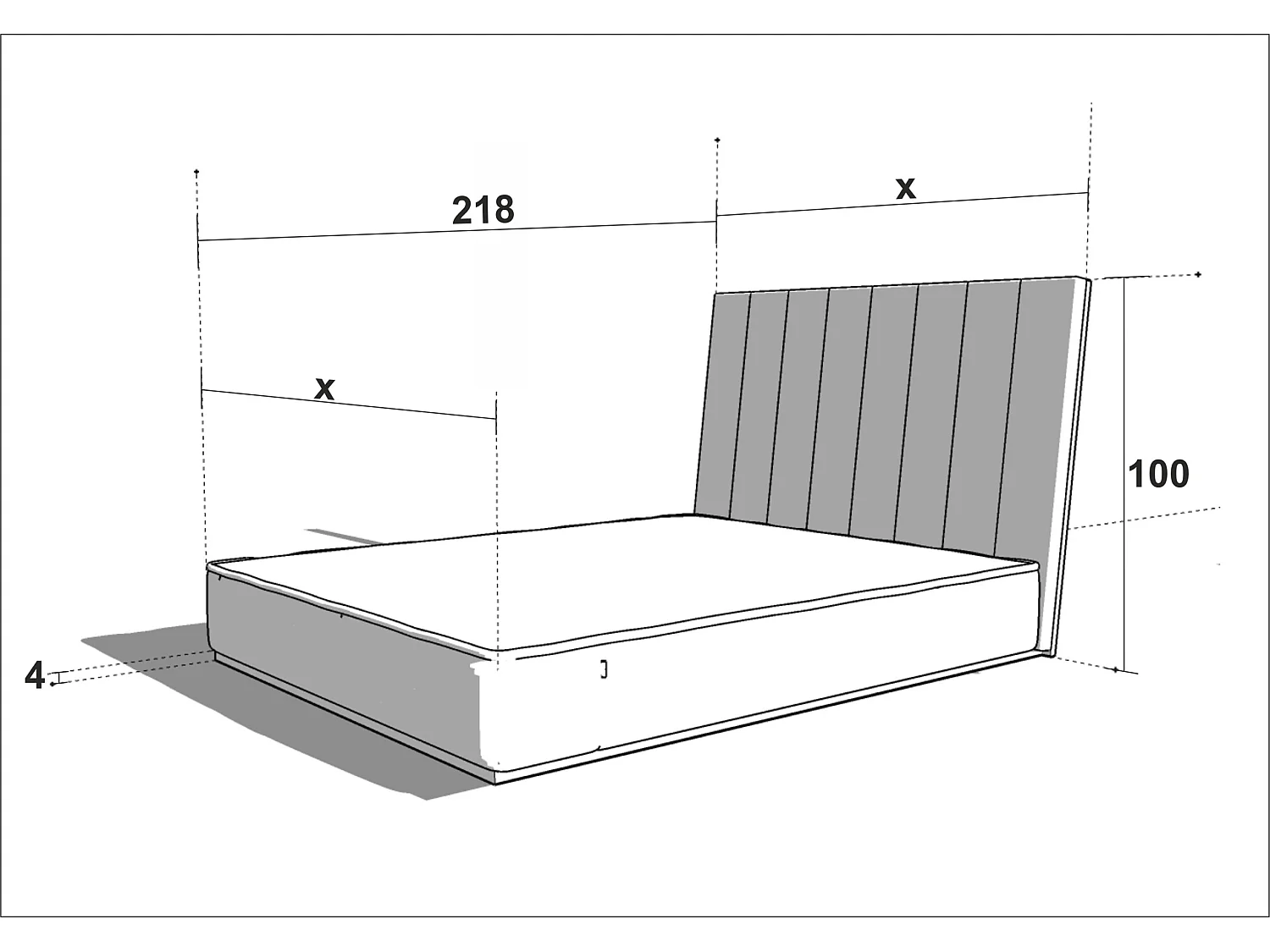 Cama Doble UNIKO TWO 120x200 cm Capitoné - madera de roble macizo
