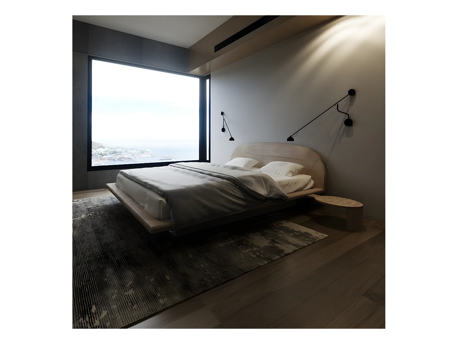 Bed SPACE 200x200 cm Massief eikenhout