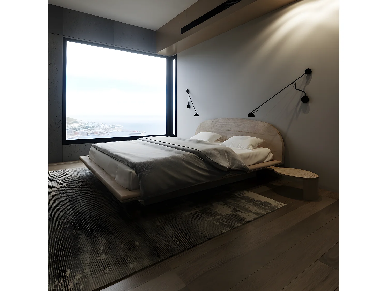 Bed SPACE 200x200 cm Massief eikenhout