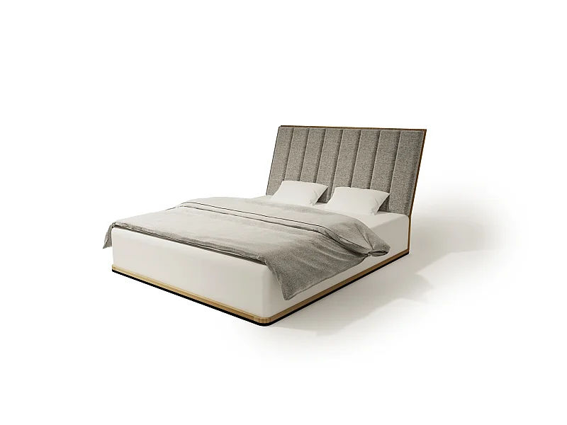 Cama Doble KREON TWO 180x200 cm Capitoné - madera de roble macizo