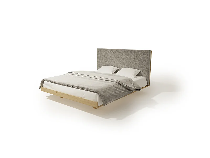 Bett SONAR ONE 120x200 cm Gepolstert - Massivholz Eiche