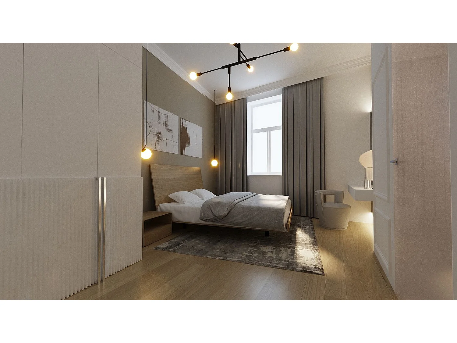 Bed VUELO THREE 180x200 cm Massief eikenhout