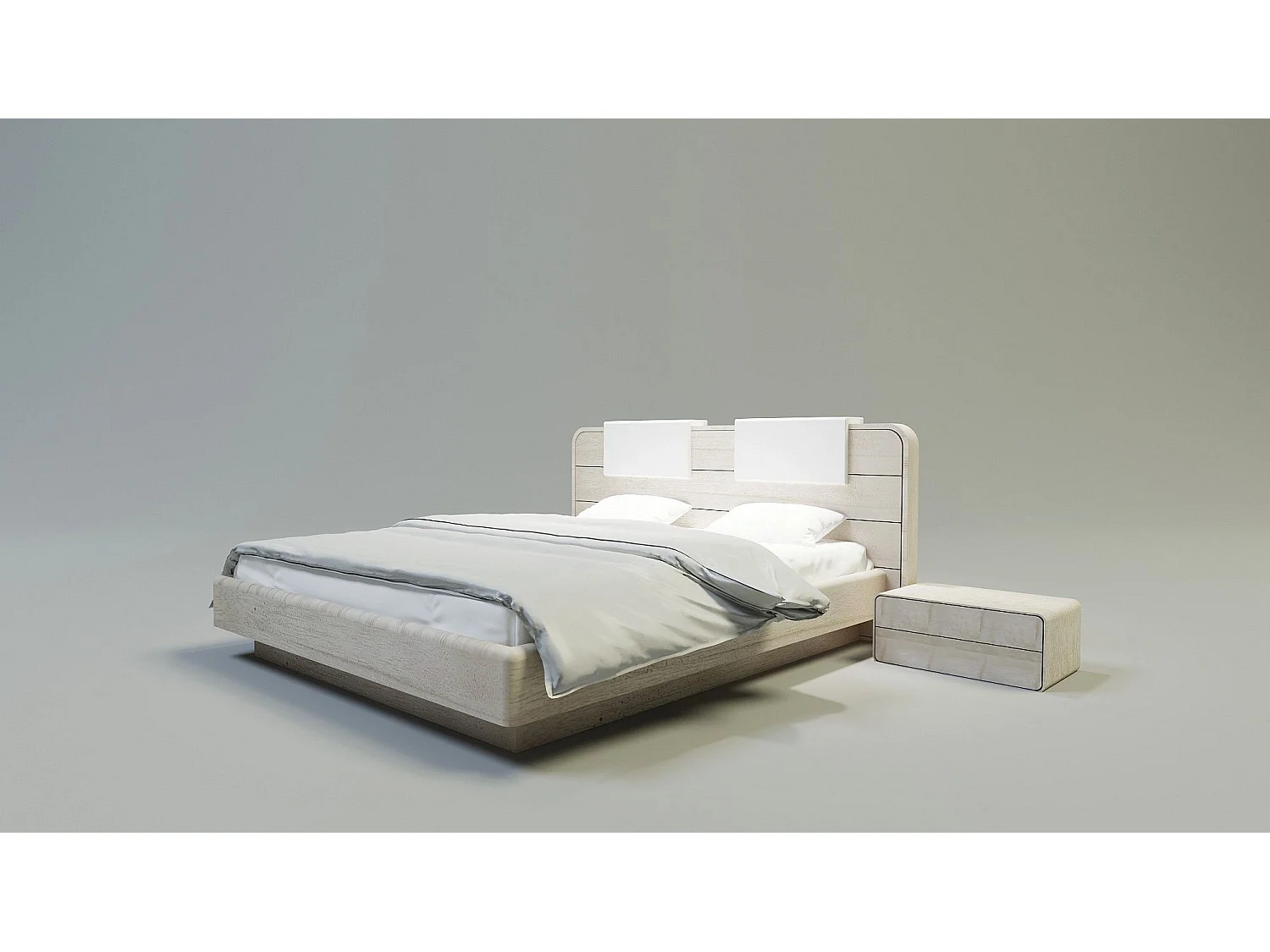 Bed SENSE 140x200 cm Gecapitonneerd - Massief eikenhout