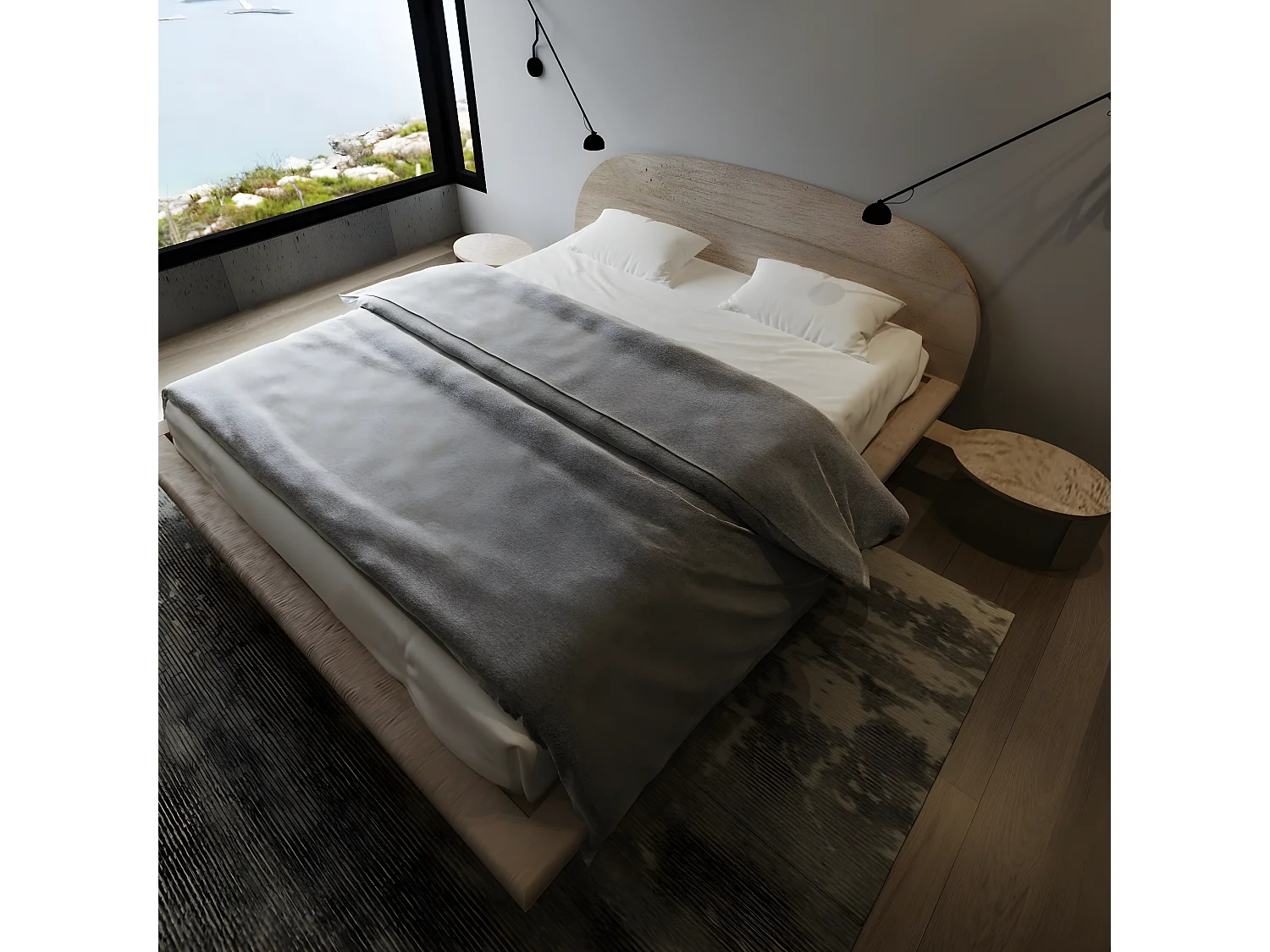 Bett SPACE 140x200 cm Massivholz Eiche