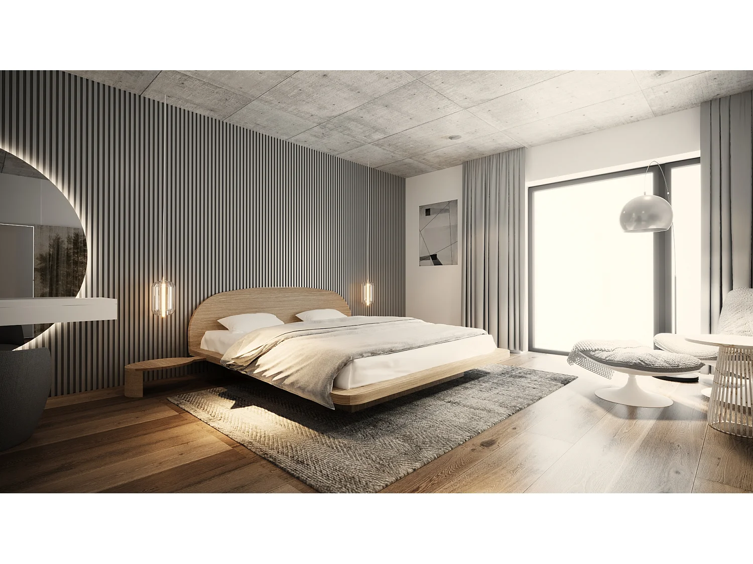 Bett SPACE 160x200 cm Massivholz Eiche