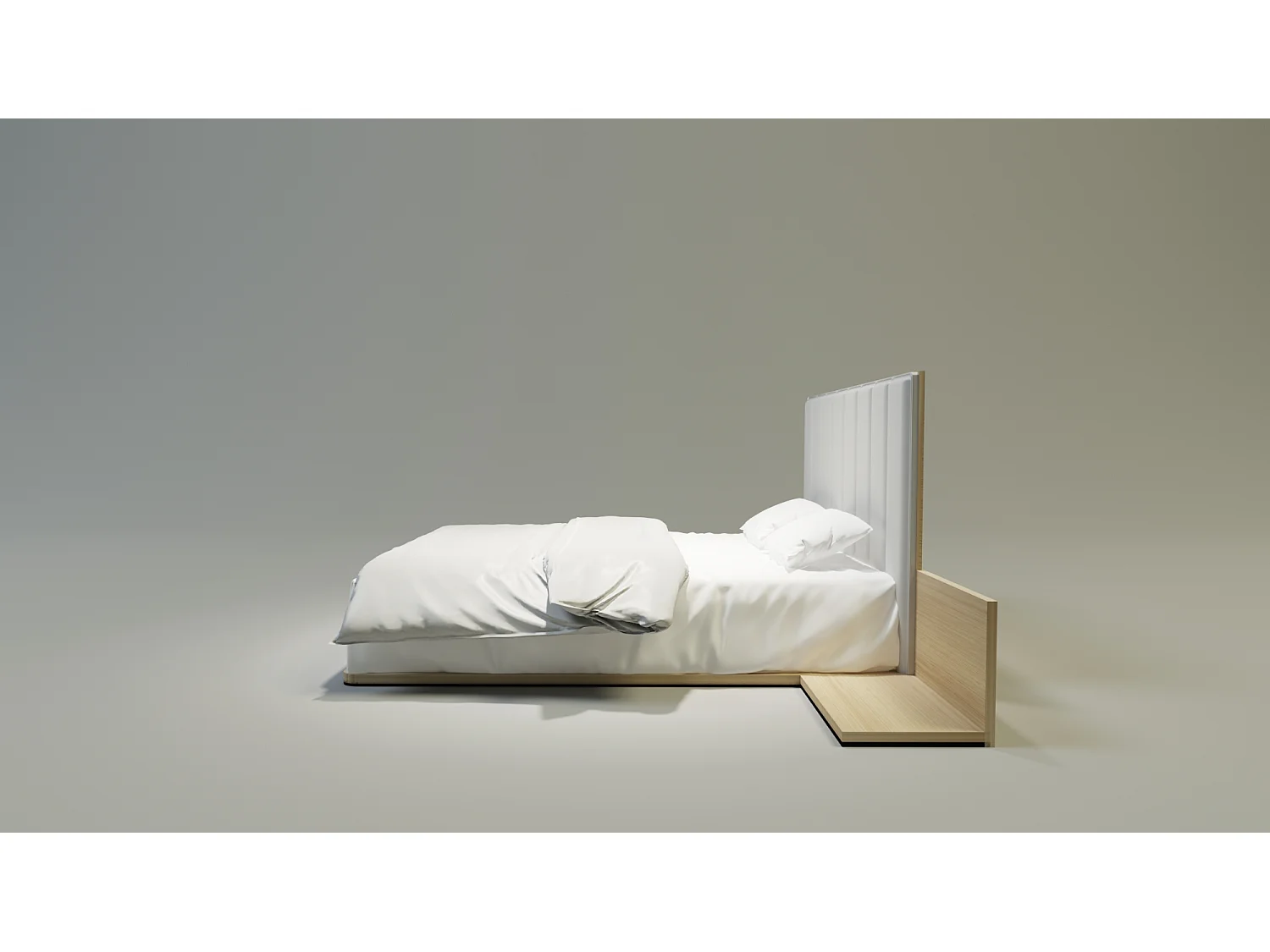 Bed KREON 200x200 cm Gecapitonneerd - Massief eikenhout