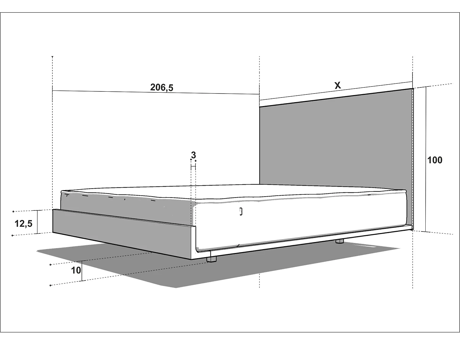 Bed SONAR FOUR 180x200 cm Massief eikenhout