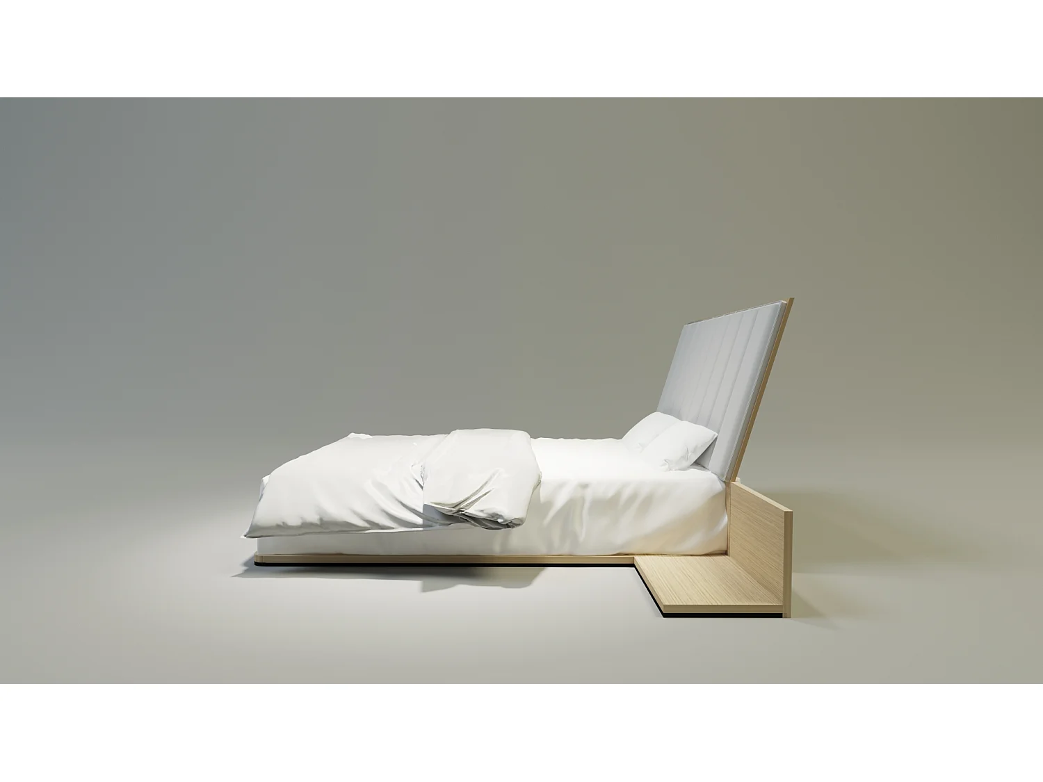 Bett KREON TWO 200x200 cm Gepolstert - Massivholz Eiche