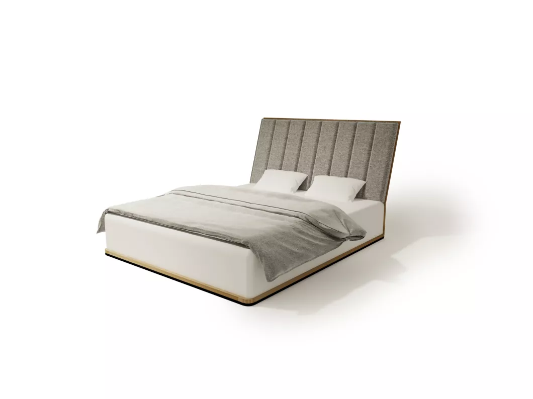 Kauf Unique Bett KREON TWO 200x200 cm Gepolstert - Massivholz Eiche