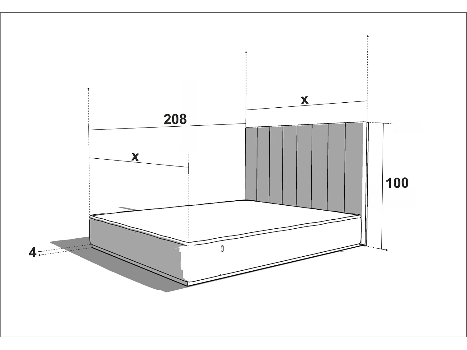 Bed UNIKO 160x200 cm Gecapitonneerd - Massief eikenhout