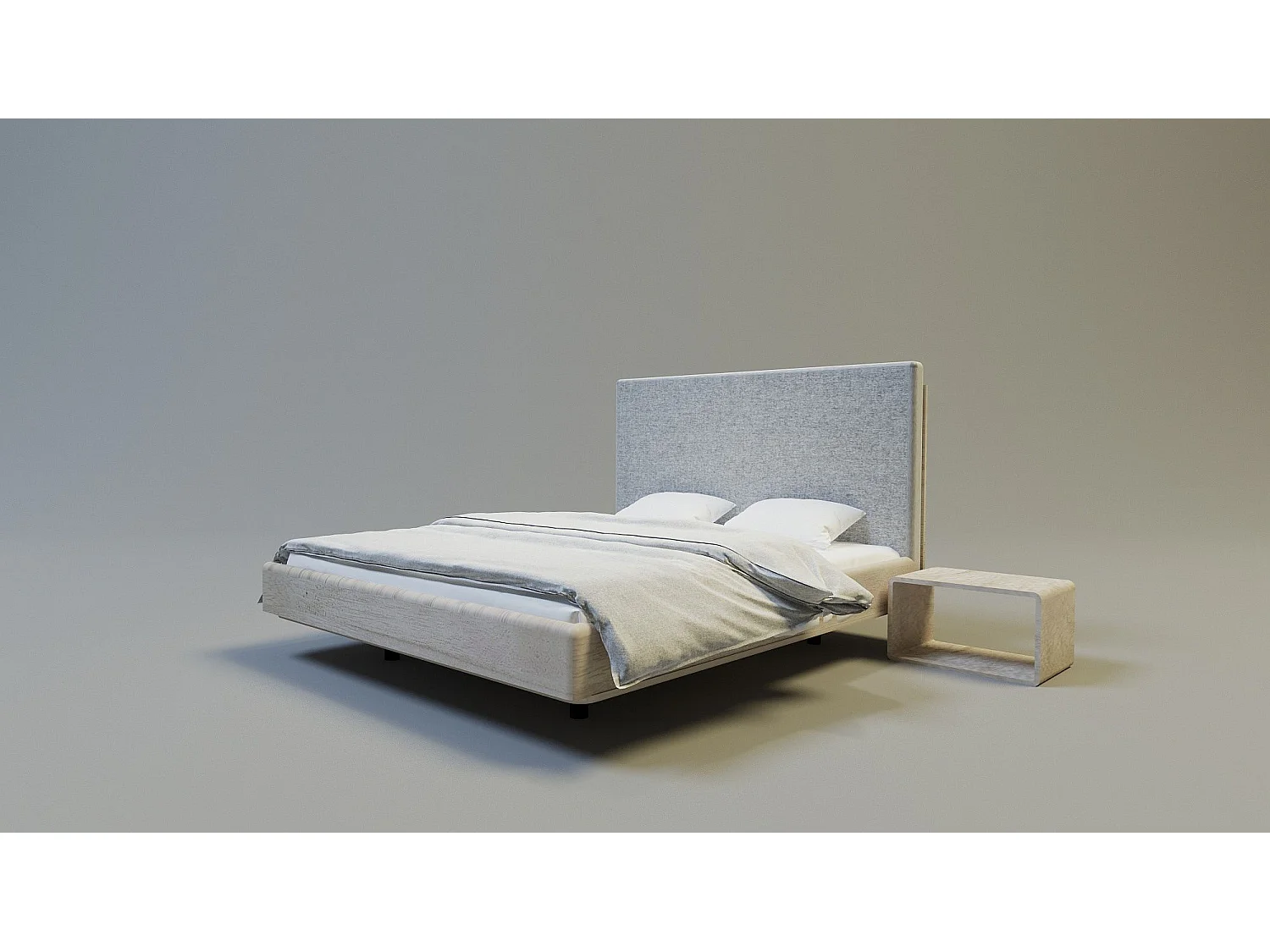 Bed SONAR TWO 160x200 cm Gecapitonneerd - Massief eikenhout