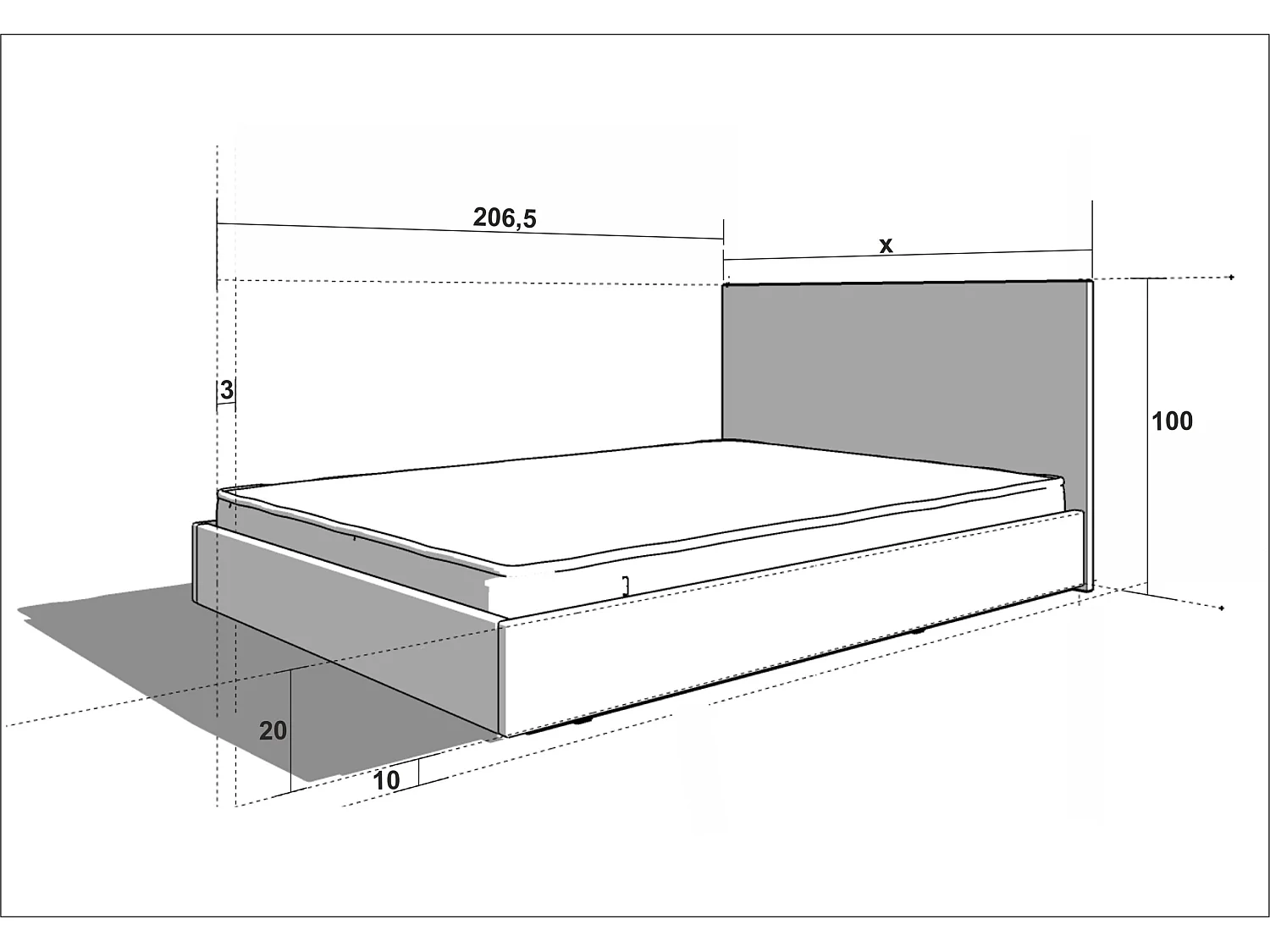 Bed SONAR FIVE 140x200 cm Massief eikenhout