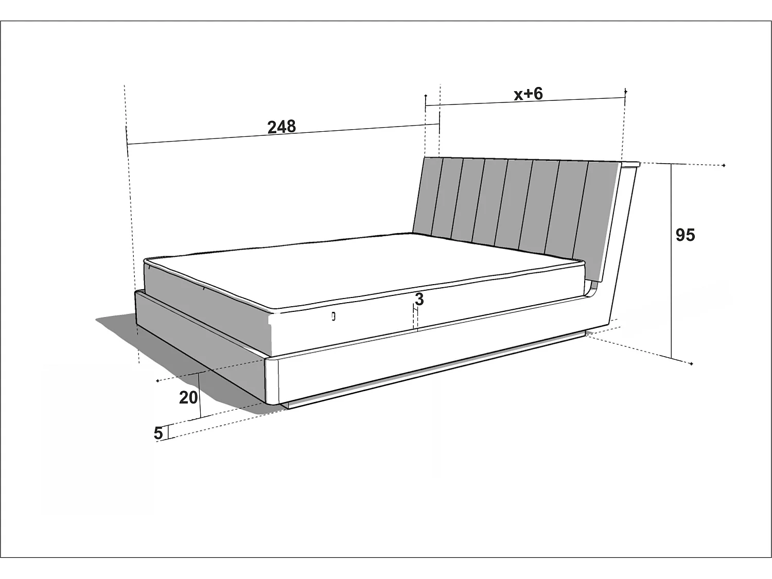 Bed SOLID 120x200 cm Gecapitonneerd - Massief eikenhout