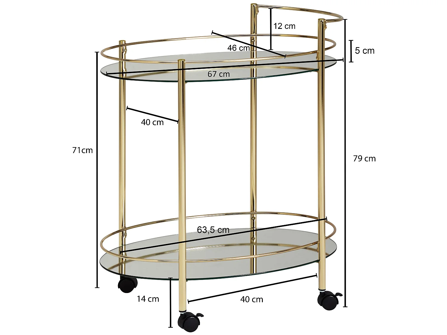 carrello di servizio tavolino dorato su ruote carrello pranzo in vetro carrello da tè