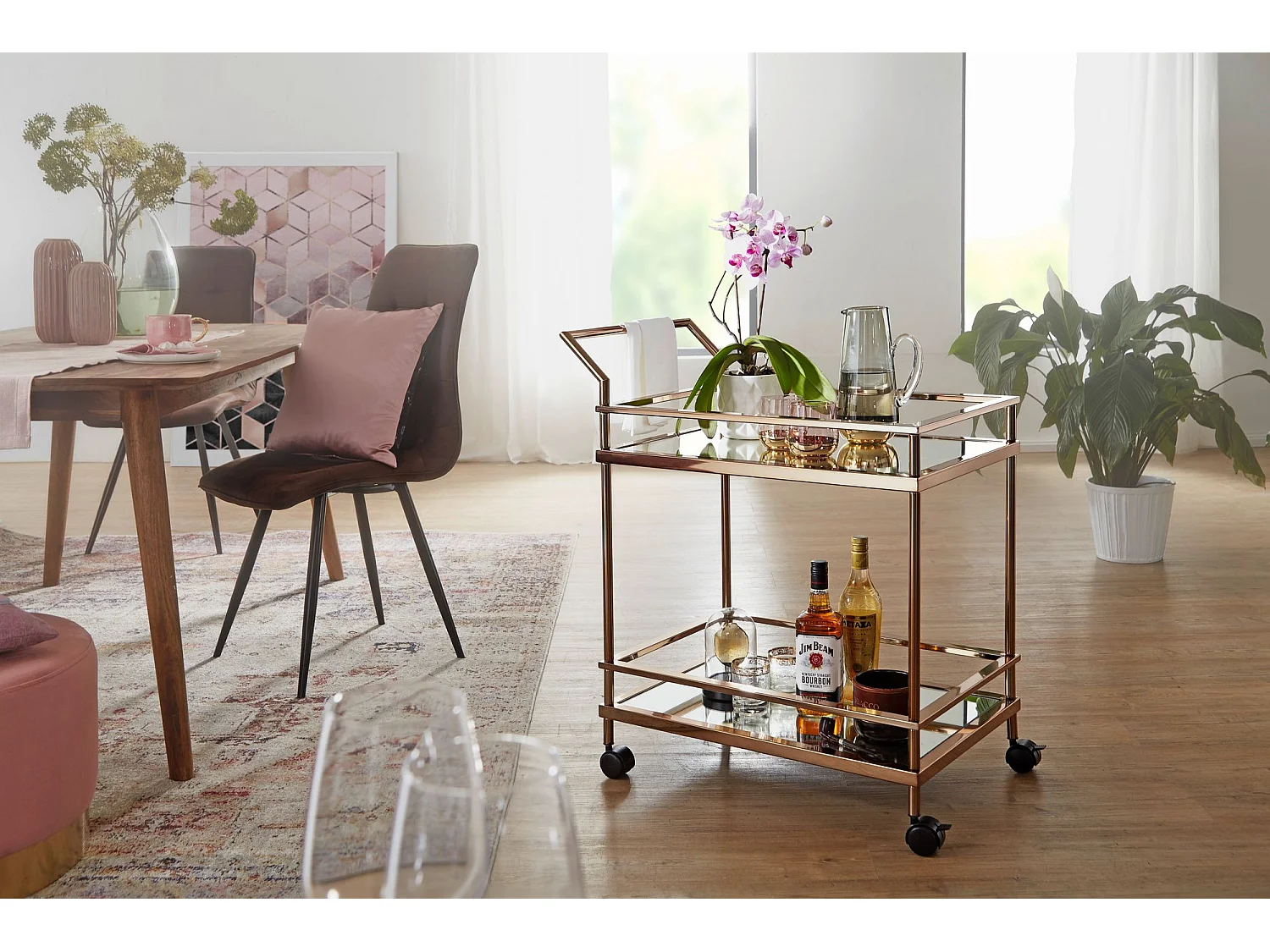 carrello portavivande oro tavolino ruote carrello cucina pranzo carrello tè in vetro