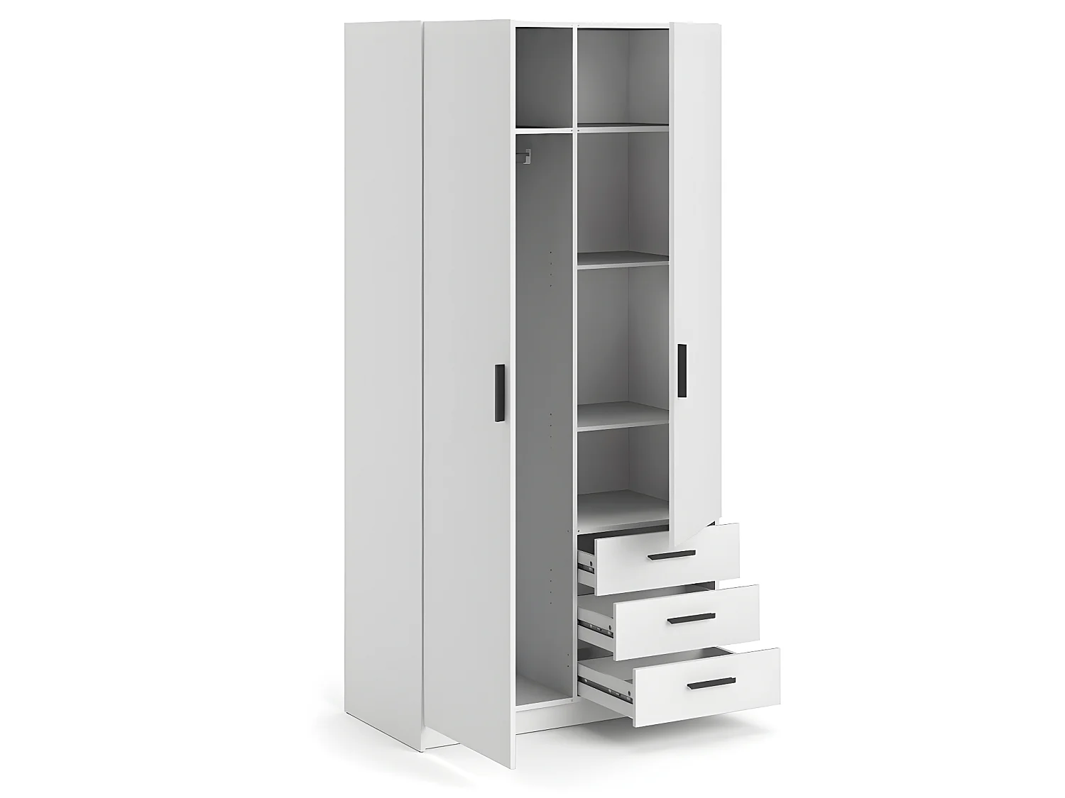 Spell Armoire 2 portes et 3 tiroirs, blanc.
