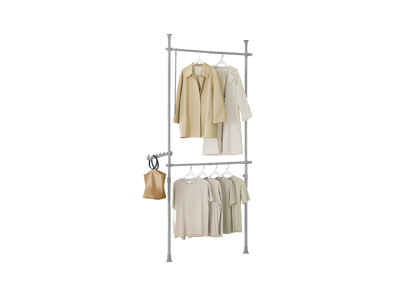 SoBuy Télescope Garde-Robe Système Herkule, 2 Barres Portant de vêtement Largeur (62-110cm) x Hauteur (200-270cm), FRG109-HG