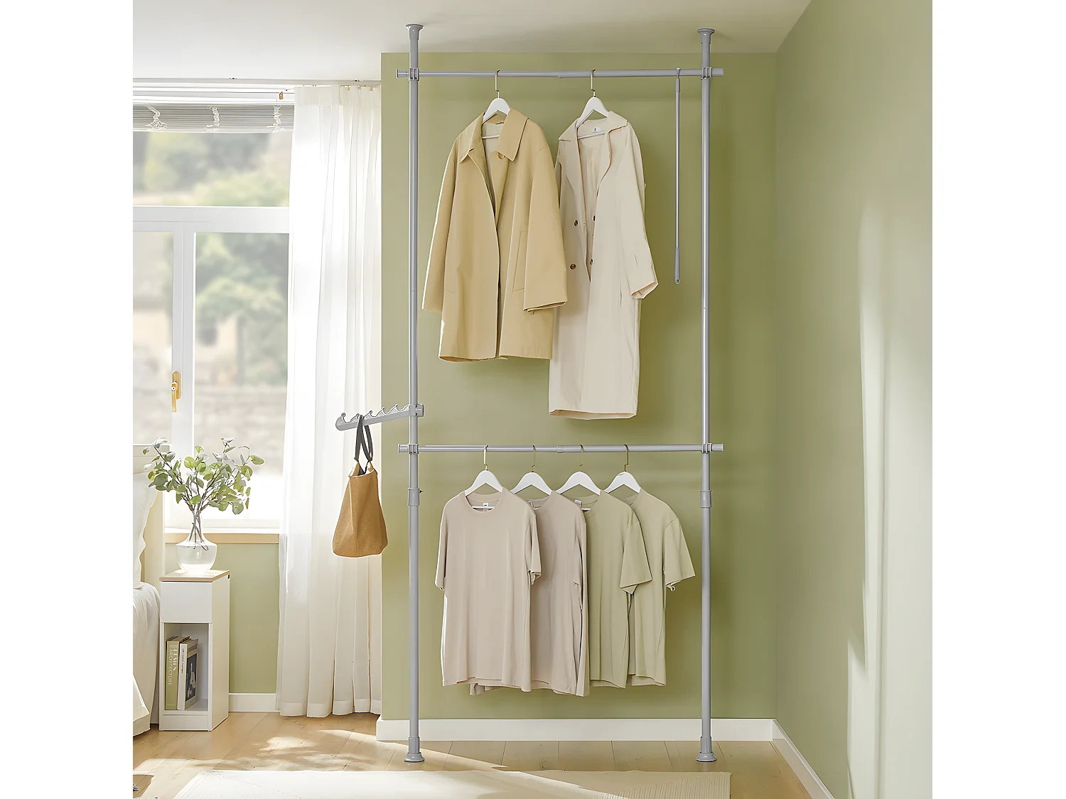 SoBuy Cabina armadio in metallo 122x27x270cm FRG109-HG