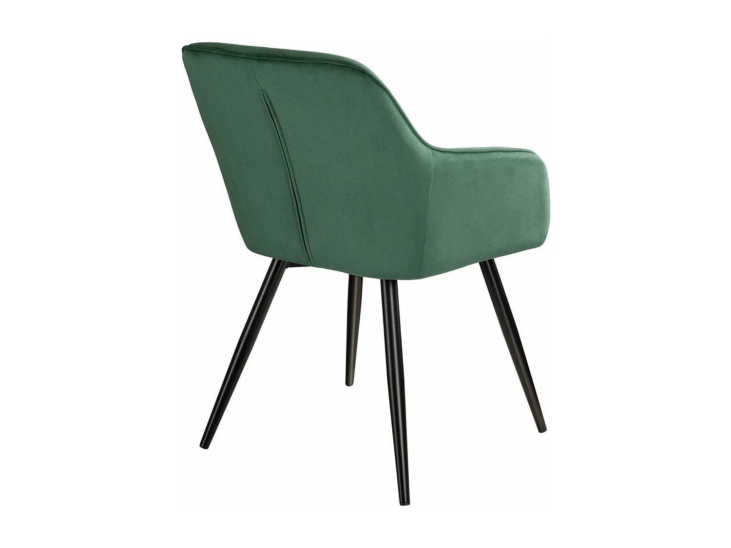 Lot de 4 chaises pieds noir siège de salon cuisine salle à manger design élégant velours vert 08_0000074