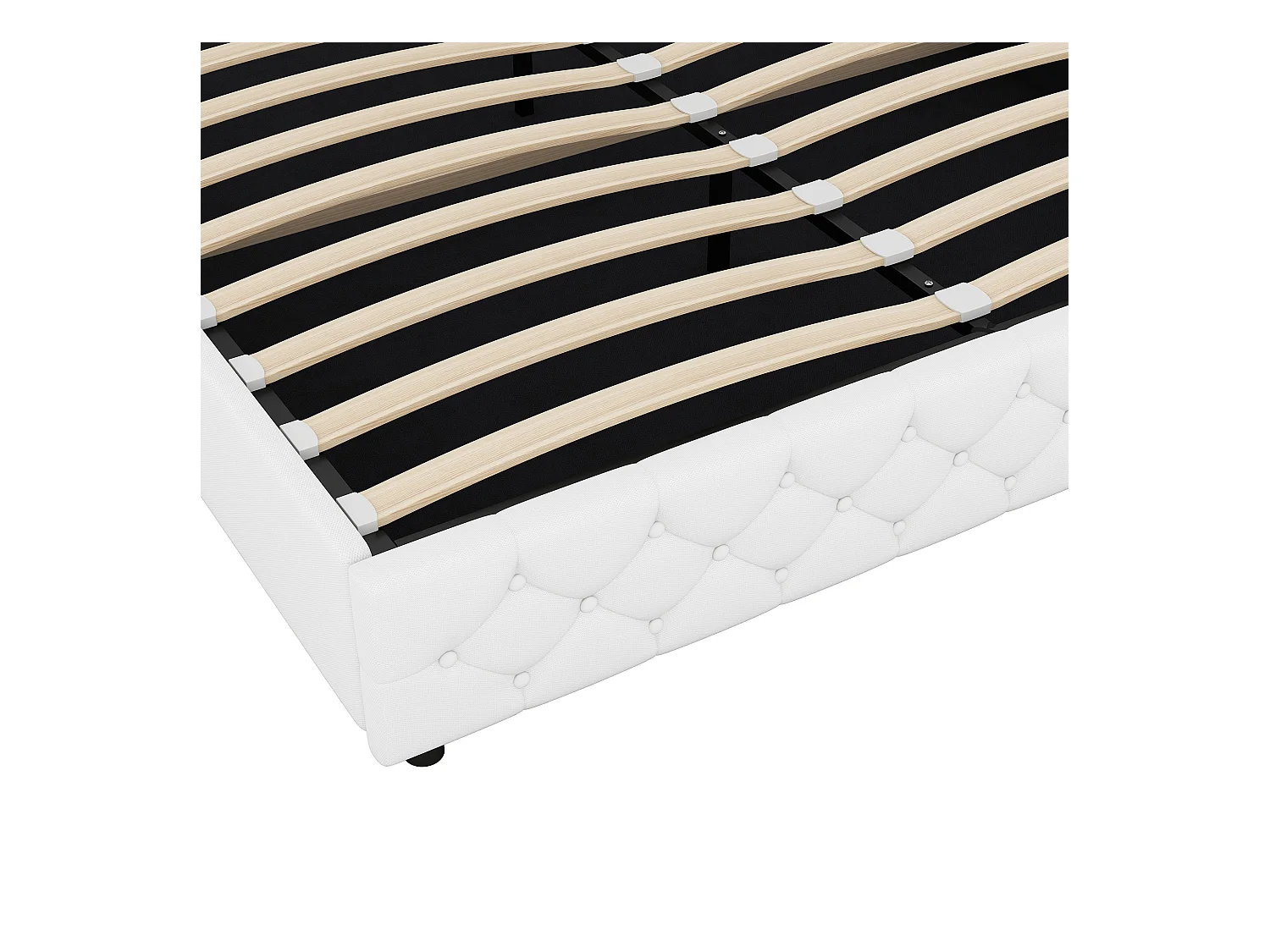 Opbergbed met lattenbodem - linnen stof - 180x200cm - wit