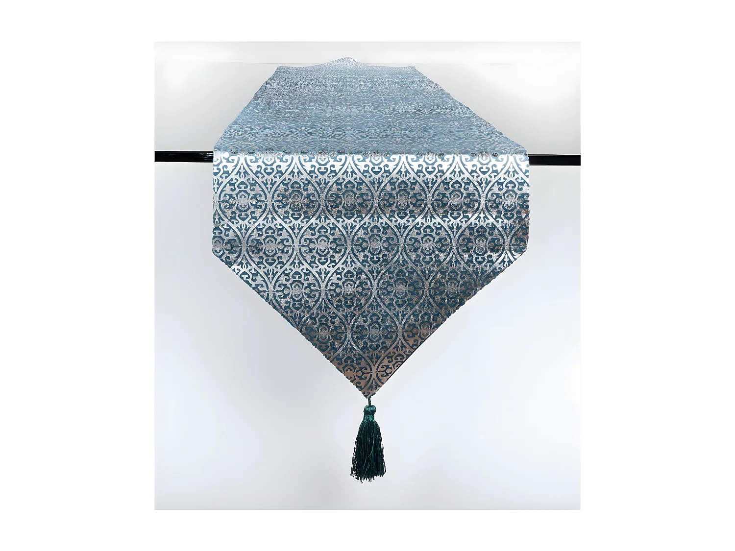 Camino 33*180 azul brillo flor de lis luzmila