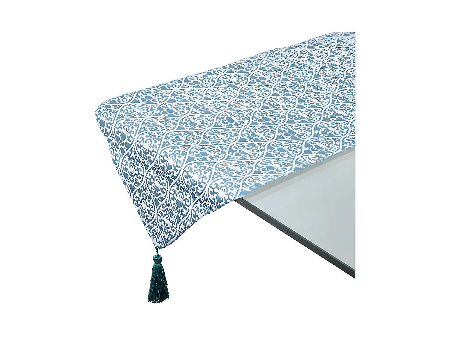 Camino 33*180 azul brillo flor de lis luzmila