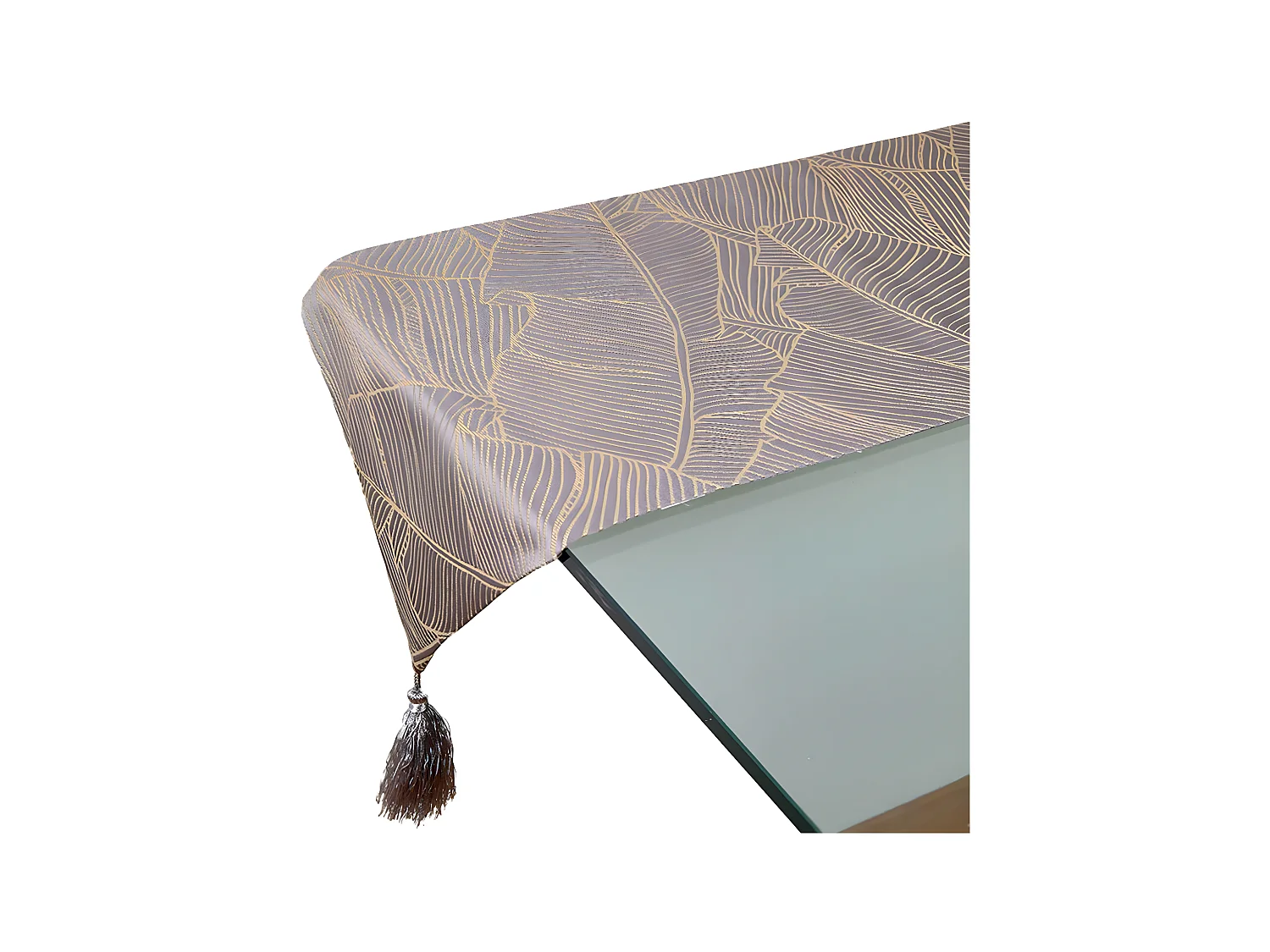 Camino mesa 30*180 hojas beige nelu