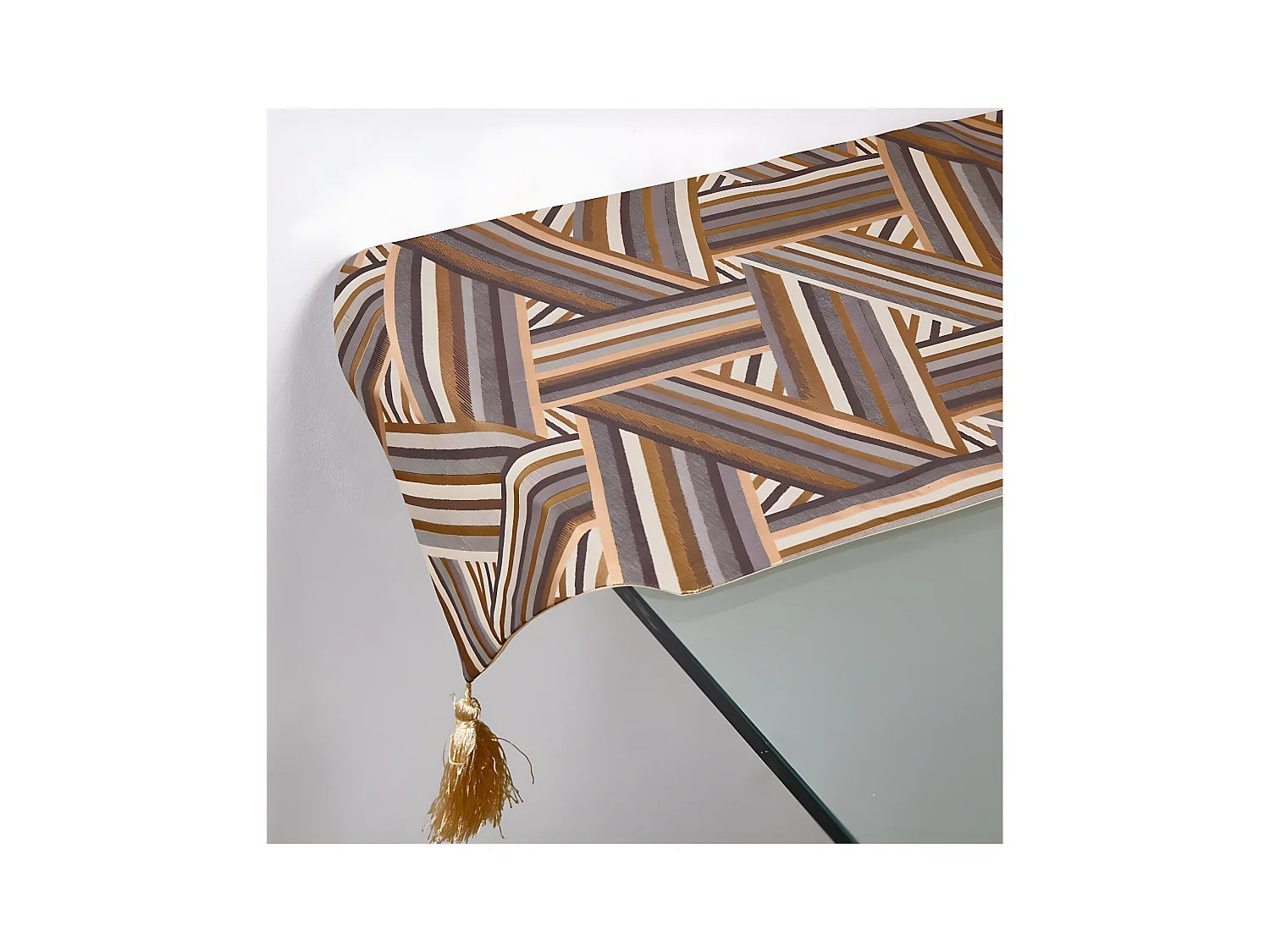 Camino mesa 30*180 tono marron dorado entrelazado laisa