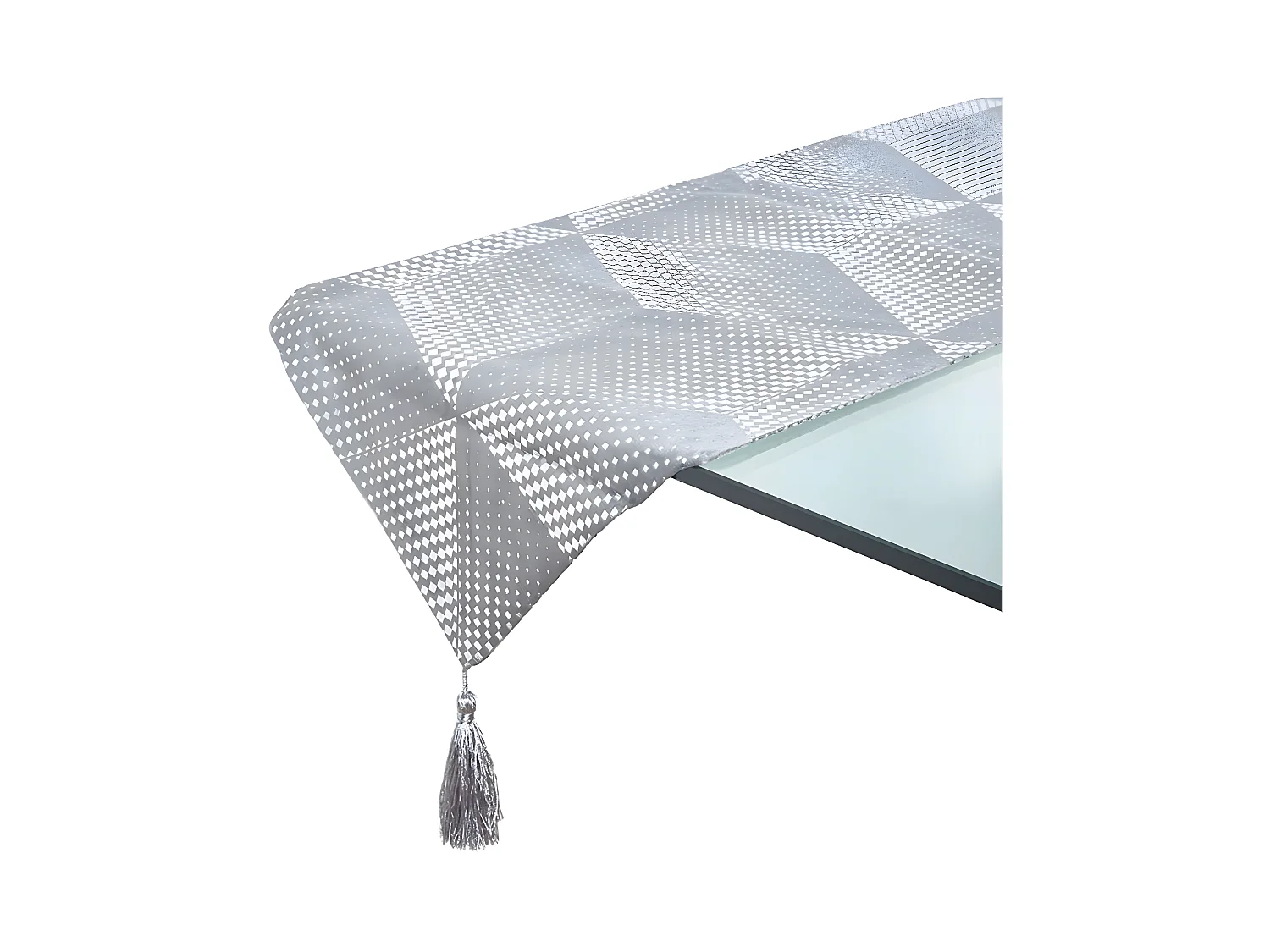 Camino 33*180 gris print geometrico plateado bijou