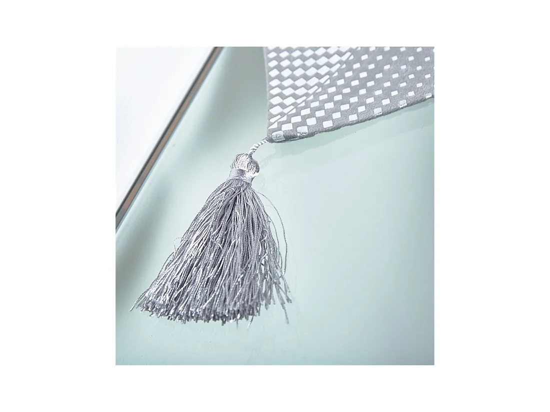 Camino 33*180 gris print geometrico plateado bijou