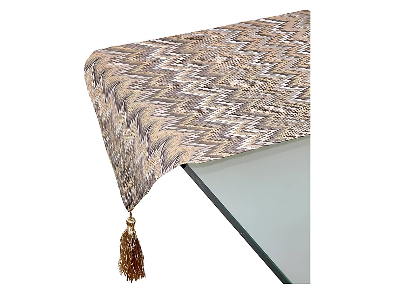 Camino mesa 30*180 tonos marrones dorados zigzag mika
