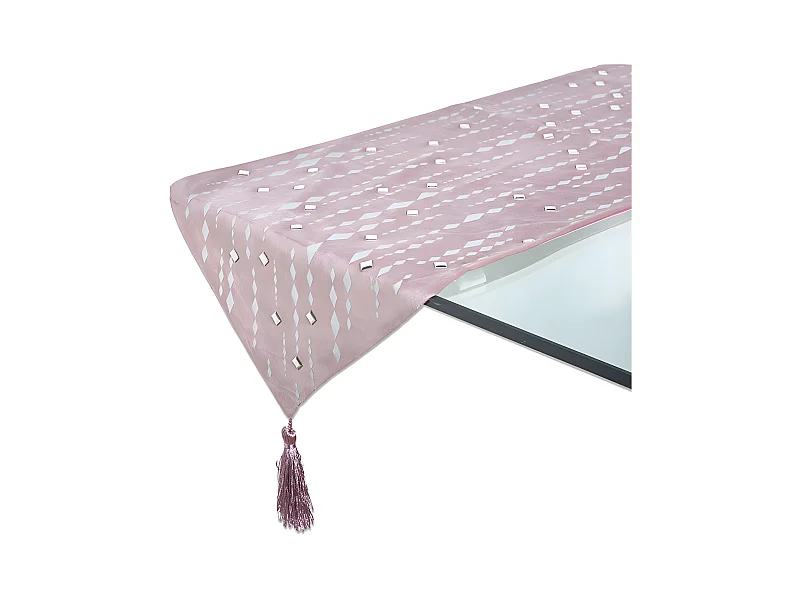 Camino 33*180 rosa tiras espejos yvette