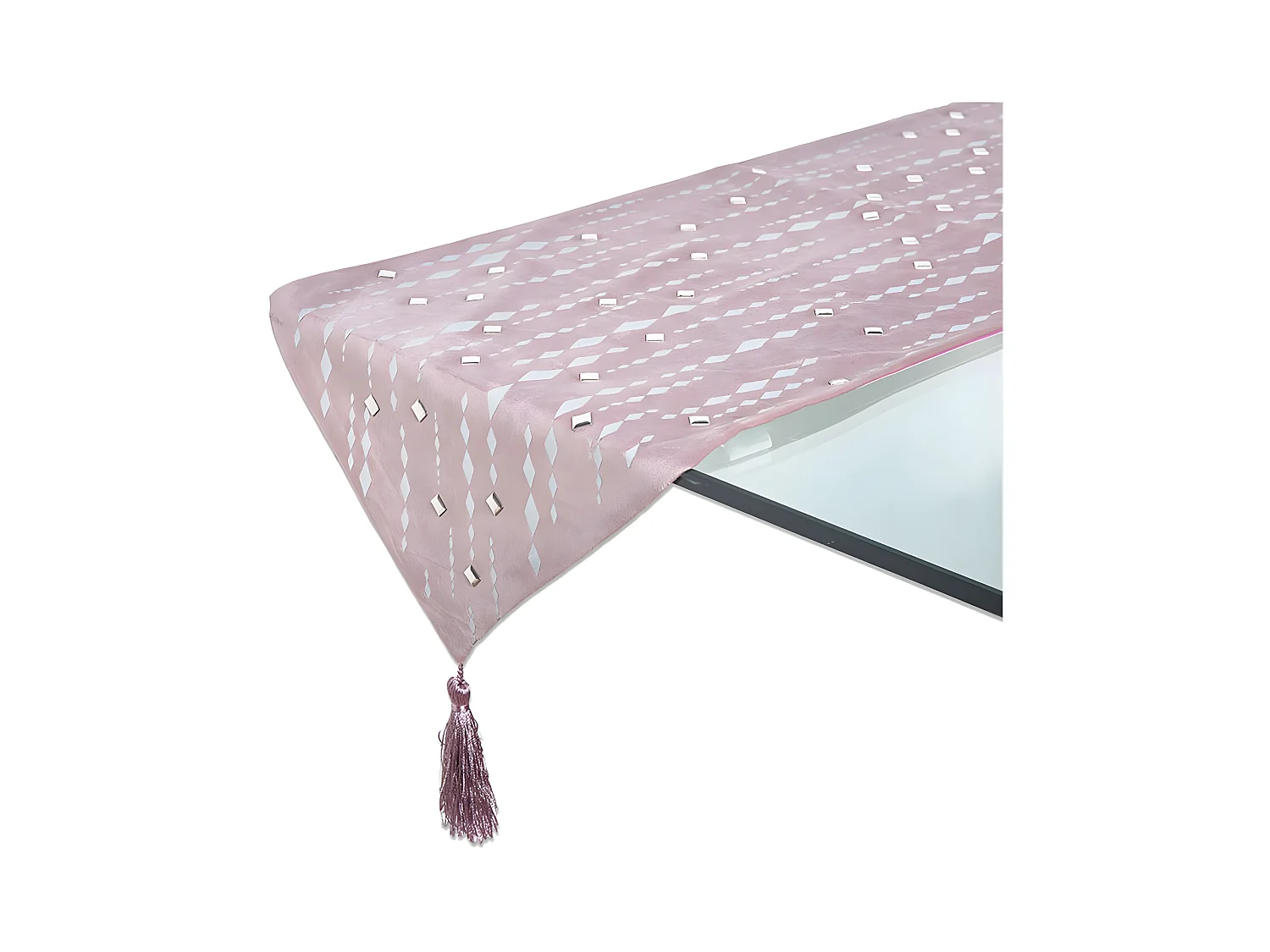 Camino 33*180 rosa tiras espejos yvette