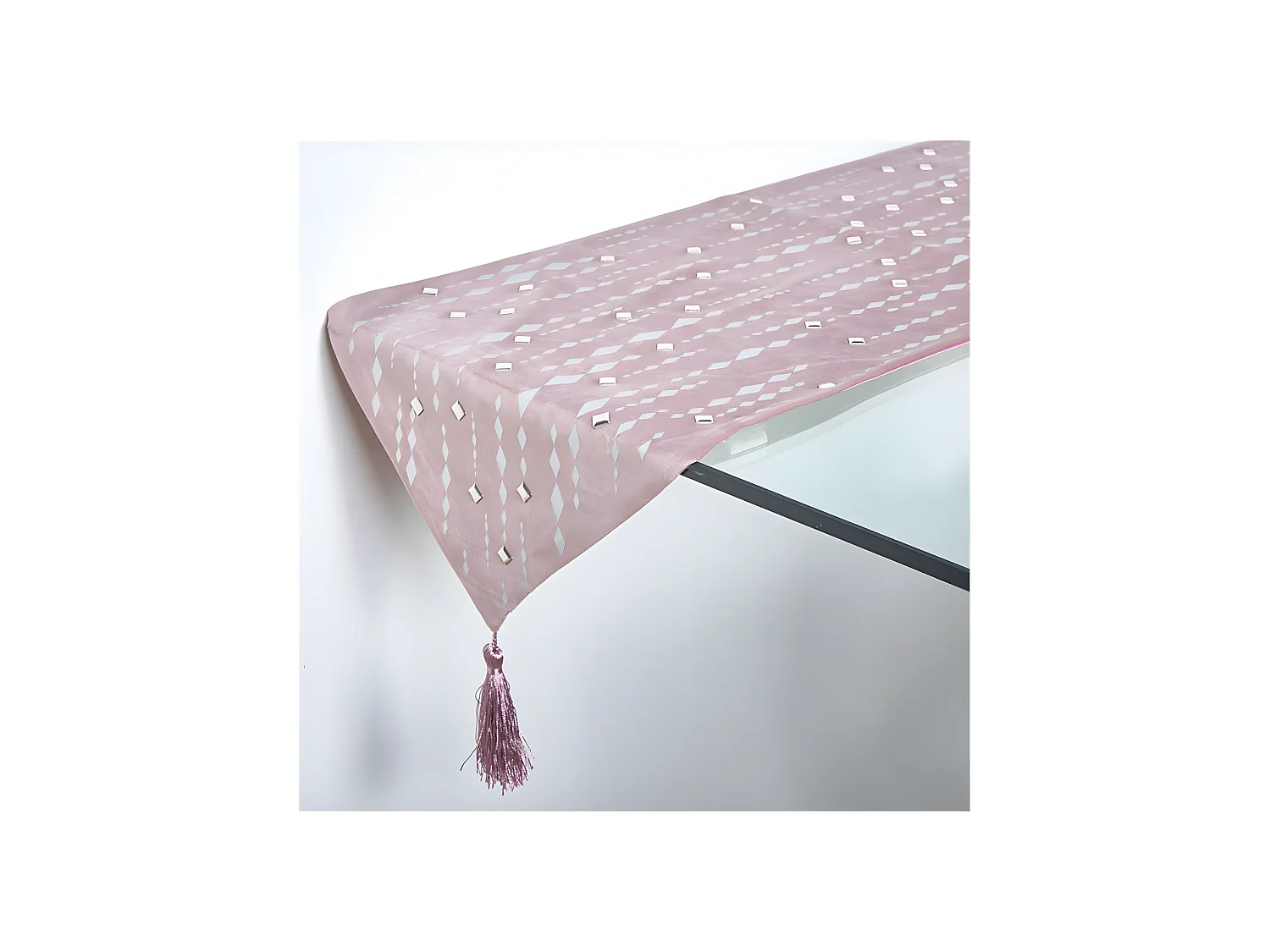 Camino 33*180 rosa tiras espejos yvette