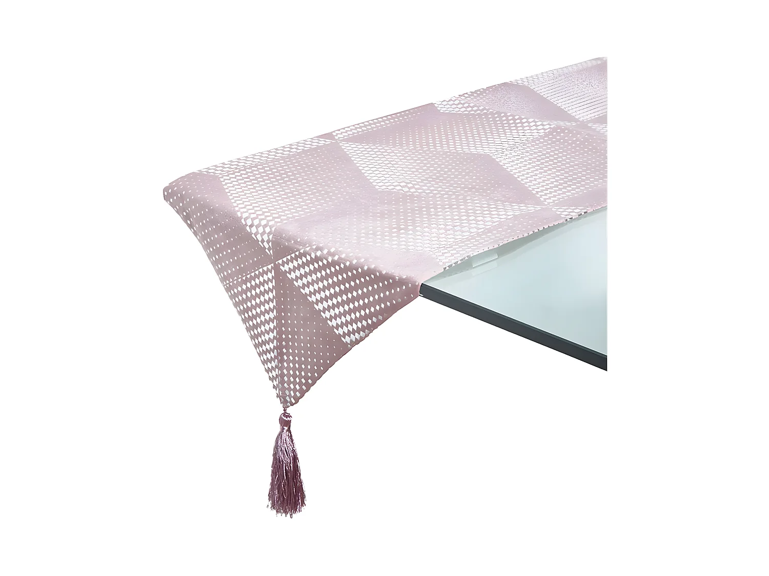 Camino 33*180 rosa print geometrico plateado bijou