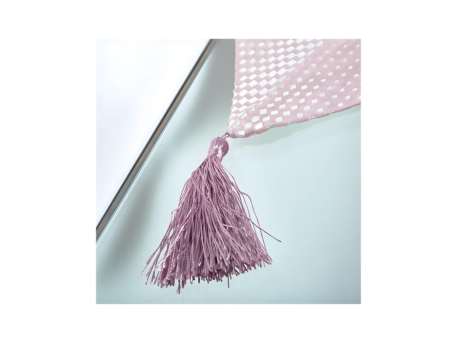 Camino 33*180 rosa print geometrico plateado bijou