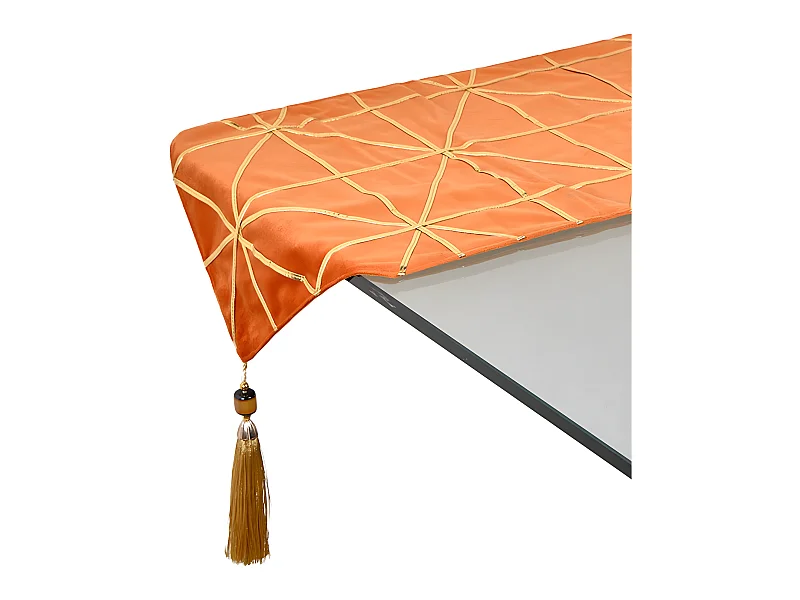 Camino caldero 30*180 triangulos tira dorada terciopelo fanny